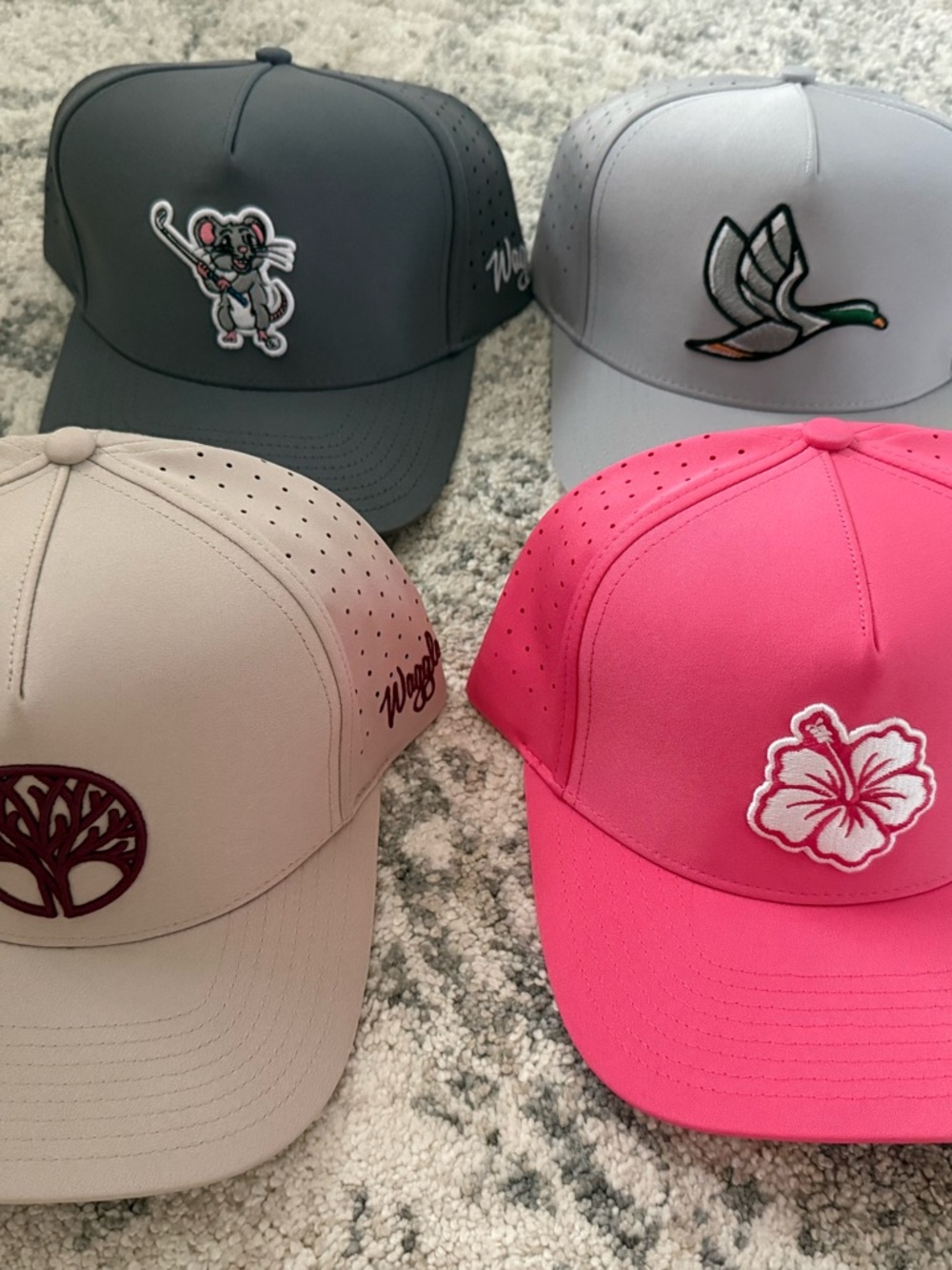Waggle Pink Floral golf Hats